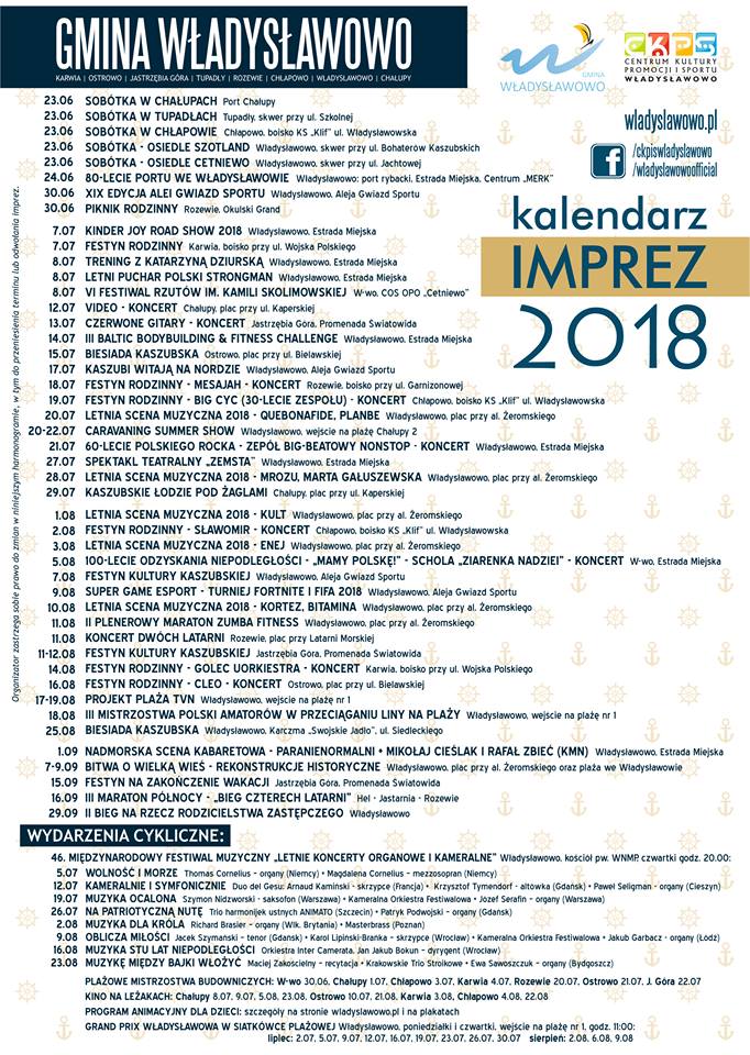 kalendarz imprez władysławowo 2018 koncerty
